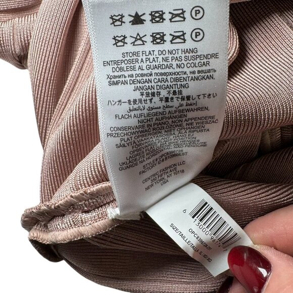 Hervé Léger Bandage Bodycon Dress Pink Beige Size XL Never Worn - Picture 7 of 8